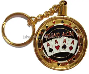 custom metal poker chip keychain