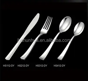 Silver Plastic Cutlery Silverware Disposable Cutlery High Quality