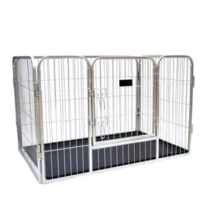 Wholesale Large Dog Kennels Pet Pen Cage Bottom Tray / Open Top Metal Tube Wire Mesh Dog Cage For Sale Cheap