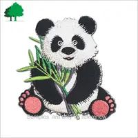 Venda direta da fábrica Personalizado de alta qualidade mais barato Panda bordado patch de Calor Pressionando