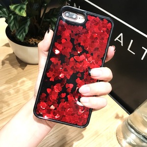 Venta caliente <span class=keywords><strong>en</strong></span> forma de corazón de lujo líquido acrílico duro caso del teléfono móvil para <span class=keywords><strong>el</strong></span> iPhone 6 S 7 8 más X - Product Image 5