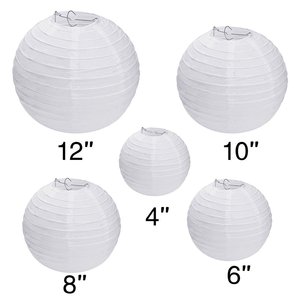 3-36 inci grosir murah kertas lentera kap lampu Cina kuno bulat lentera kertas pernikahan lentera - Product Image 3