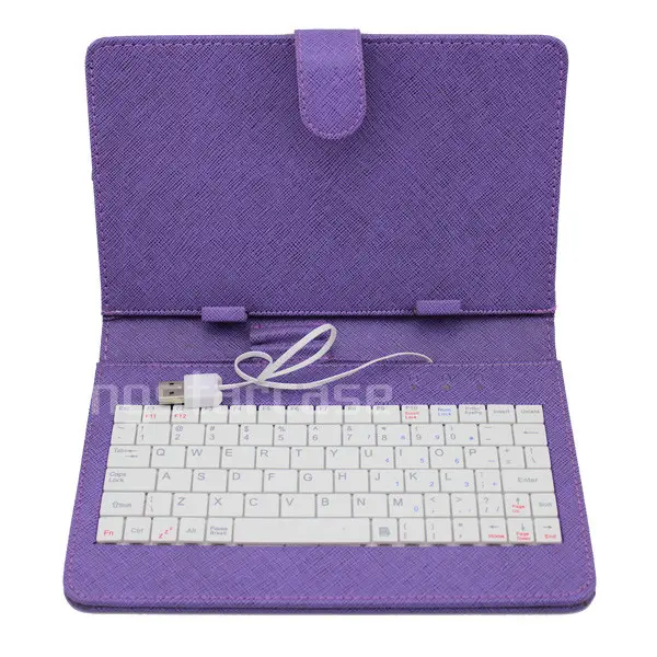 Para ipad mini funda con teclado cuero púrpura, con usb tablet teclado funda