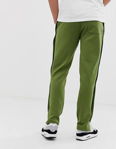 KY OEM Drawstring Waistband <strong>Popper</strong> Sides Pockets Skinny Fit Retro Track Skinny <strong>Joggers</strong> Men With Stud Piping in Green - Product Image 3