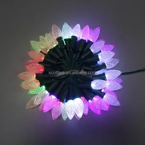 DC12V 50 CÁI Mỗi Chuỗi Không Thấm Nước IP68 Độ Sáng Cao LED Giáng Sinh WS2811 C9 RGB Pixel Chuỗi Lights