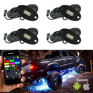 RGBW LED Rock lumières APP multicolore néon <span class=keywords><strong>Kit</strong></span> de lumière LED avec 8 cosses lumières pour vtt hors route camion <span class=keywords><strong>voiture</strong></span> ATV SUV véhicule - Product Image 1