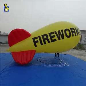 LED light advertising inflatable helium blimp inflatable zeppelin for Fireworks promotion K7010