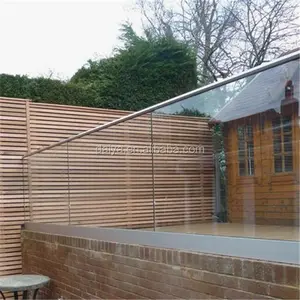 teak wood railings and glass railing u channel balustrade