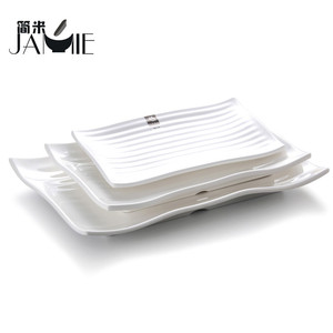 Estilo antiguo placa rectangular de plástico sushi blanco, decorativo plástico snack platos - Product Image 1