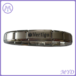 Vértigo con láser de acero inoxidable brazalete de identificación médica italiana - Product Image 5