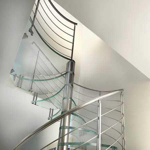 Prima de venda Quente ao ar livre indoor moderno usado escada corrimão de aço inoxidável escada em espiral