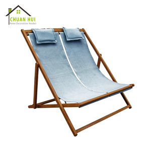 Chaise longue en <span class=keywords><strong>bois</strong></span> portable et pliable à <span class=keywords><strong>double</strong></span> siège de nouvelle conception pour le mobilier d'extérieur dans les parcs et les salles d'hôtels - Product Image 1
