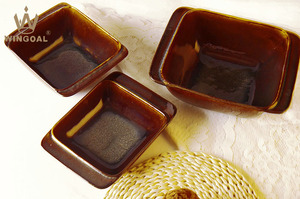 Lot de bols rectangulaires en céramique Microware Safe, émaillés flambe, pour soupe et service, vente en gros - Product Image 3