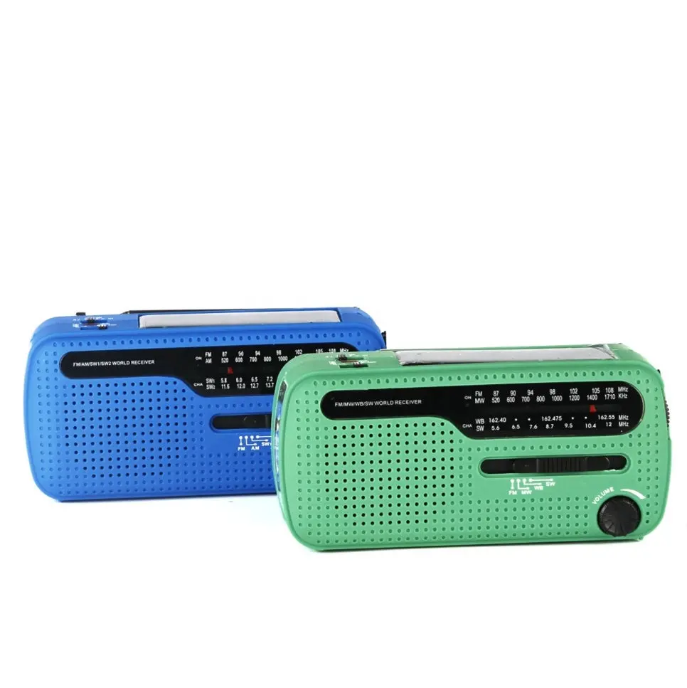 Khẩn Cấp Động Đất Kit Radio Xách Tay Pin Và Ac Powered, Fm Radio, Hand Crank Năng Lượng Mặt Trời Torch Với Đài Phát Thanh Sạc Điện Thoại Di Động