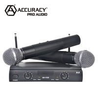 Precisión Pro Audio MA-V338 VHF los mejores micrófonos inalámbricos profesionales Karaoke micrófono de mano micrófono portátil de plástico Ce