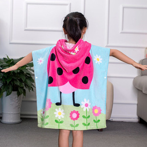 <span class=keywords><strong>Poncho</strong></span> con cappuccio stampato con animale per ragazze asciugamano ad asciugatura rapida per bagno e spiaggia - Product Image 4