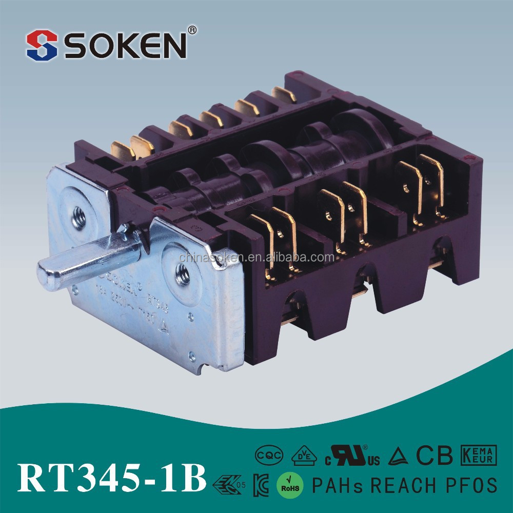 Soken переключатель t125 55, multi статус поворотный переключатель, печь поворотный переключатель, RT345-1B ( 90/18 ) коричневый
