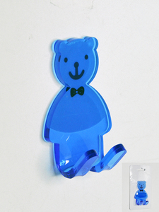 Colorful Acrylic Bear Shape Double <b>Hooks</b> With Twin <b>Adhesive</b> - Product Image 2