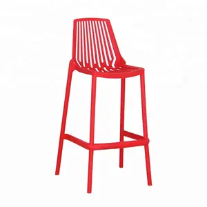 Home Furniture Cafe Dining Modern Kursi High Bar Counter Height Chair for Counter Outdoor Red Plastic Bar Stool