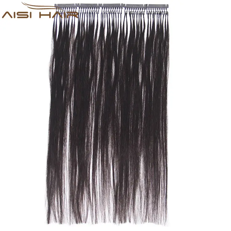 Aisi Hair Hot Selling Brazilian Human Hair 6D Clip in Hair Extension Free Sample