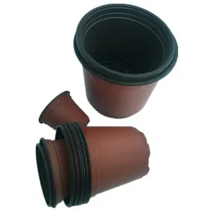 New design 3 inch plastic nursery pots Lowest price soft brown colour plastic flower pot Brown flower plant pot with great price