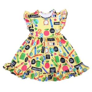 Newest Multi-Styles Available Choose Lovely Prints Frock Designs Remake Girls Summer Dress Ruffles Western Girls Dress