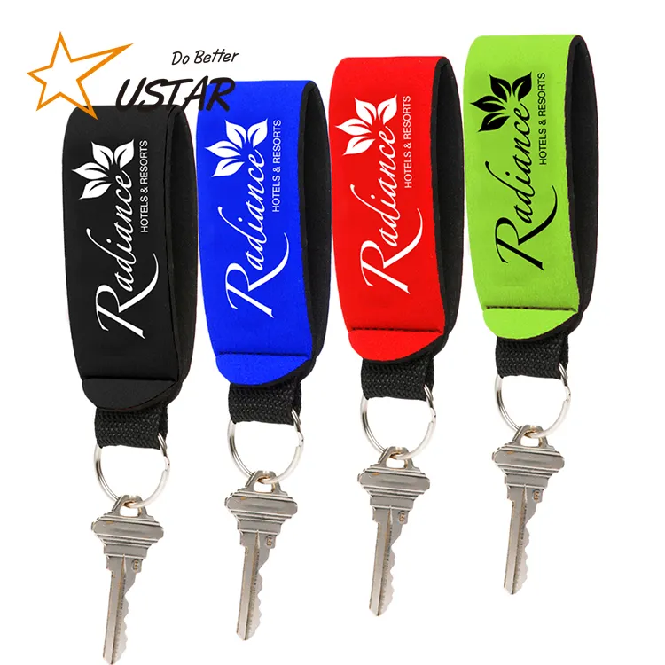 Fashion Custom Logo Neopren Floating Key Chain Holder Günstiger Schlüssel ring halter/No Minimum Floating Key chain