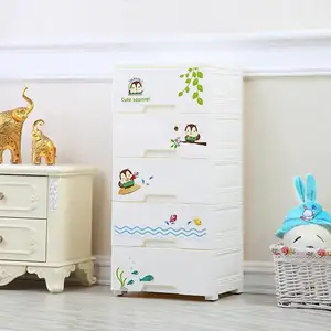 Grand meuble de rangement en plastique, armoire pour enfants, vêtements, 5 couches, bon marché, armoire de chambre à coucher, bricolage, meuble de maison