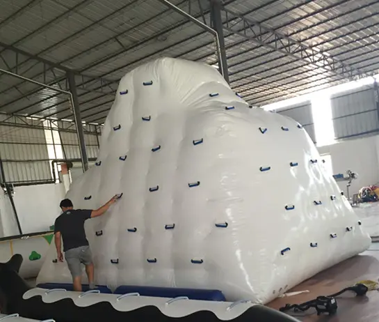 2021 PVC inflatable water rock iceberg climbing wall for water park sports