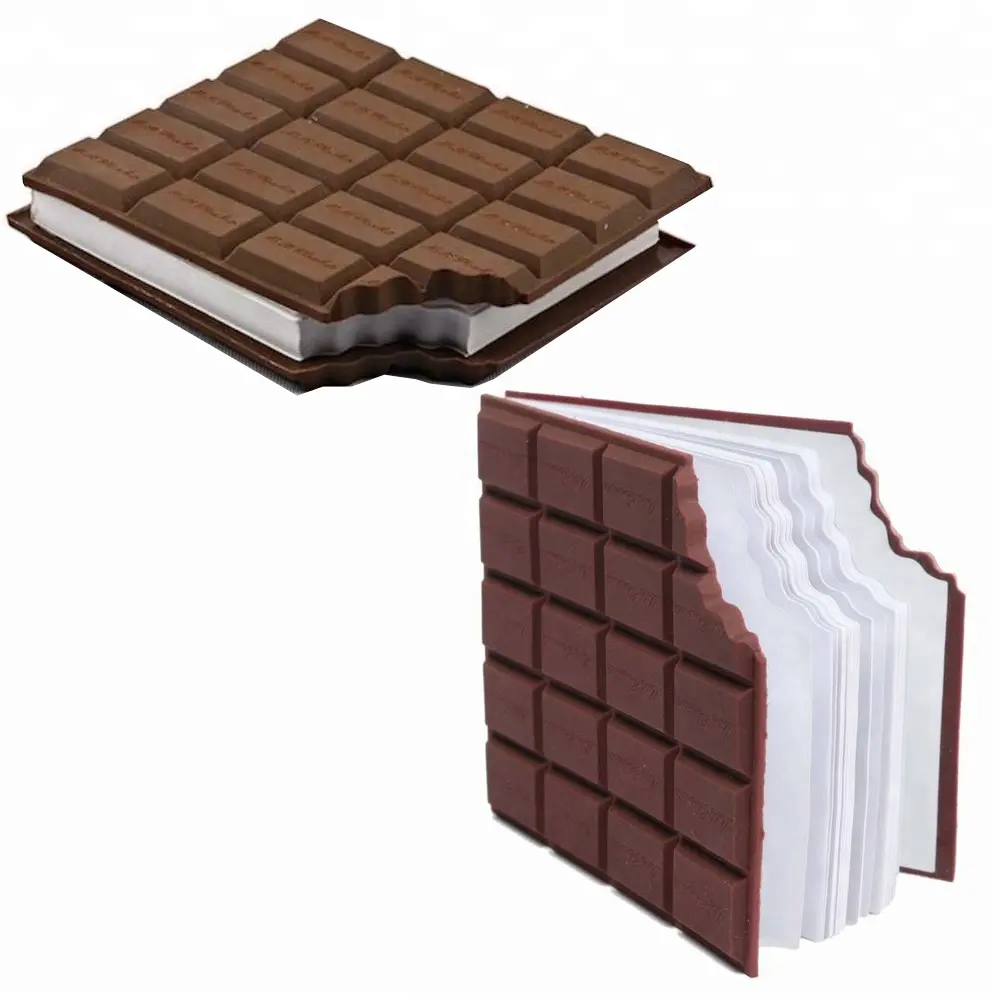 Bloc de notas adhesivo personalizado con forma de chocolate