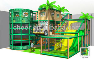Cheer Amusement Indoor <span class=keywords><strong>Jungle</strong></span> Venture Dream Park para niños Tobogán inflable de PVC y madera Patio interior Metal PE Características - Product Image 2