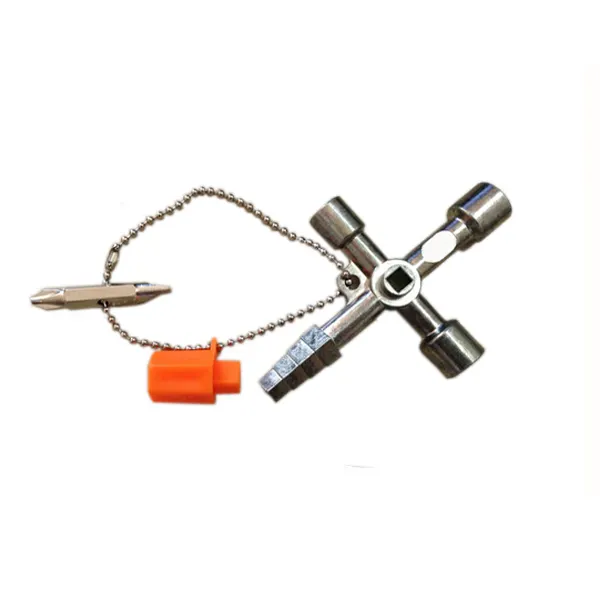 4 In 1 Alloy Driehoek/Vierkante Universele Cross Driehoek Key Voor Train Elektrische Lift Kabinet Valve