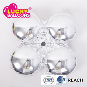 Alta calidad 18 pulgadas ronda cuatro esferas de navidad arco decoración de globos de helio de aluminio - Product Image 1