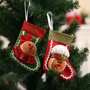 Bella Di Natale Calzino 3D Biscotto Classico Vacanze di Natale Calza Mini Piccola Calza Di Natale