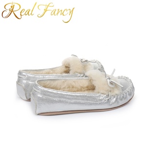 Di modo Faux Tomaia In Pelle Scamosciata Del Faux Fodera In Pelliccia Fannulloni Casuali Delle Donne <span class=keywords><strong>Mocassini</strong></span> - Product Image 3