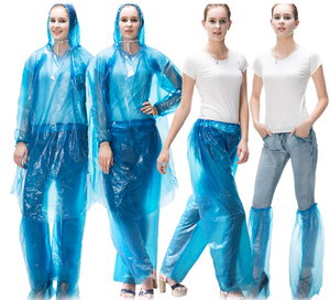Combinaison de pluie jetable à usage unique, imperméable, combinaison intégrale en plastique, manteau et pantalon de pluie - Product Image 2