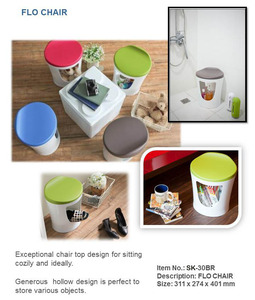 Flo Chair Frothier moldeado por inyección de plástico PP con almacenamiento desmontable de 30L Buster Taburete de baño Marrón - Product Image 2