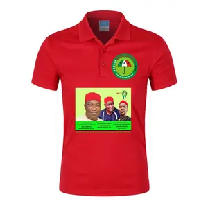 顧客ロゴ熱転写印刷付きナイジェリア投票選挙キャンペーンシャツ