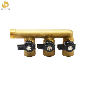 Collecteur en laiton au design français, une entrée et trois sorties, <span class=keywords><strong>2021</strong></span> pouces, avec vanne à bille, livraison gratuite, 1/2 - Product Image 6