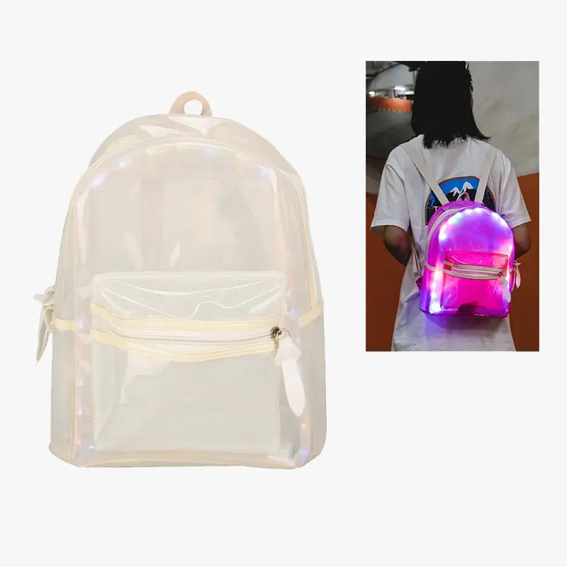Nouveau sac d'école avec led lumière de festival sac à dos sac