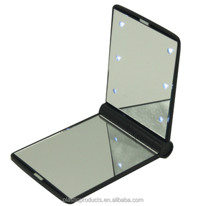 Usine en gros carré 8 pièces LED miroir de poche éclairé Double face Portable avec Logo personnalisé pour une utilisation cosmétique personnalisée - Product Image 4