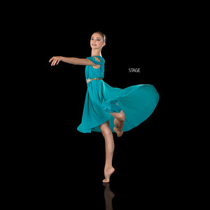 Robe de danse lyrique pour filles adultes, jaune, vêtements de danse de haute qualité, vêtements de performance - Product Image 6