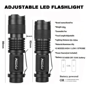 ALONEFIRE SK68 LED UV Flashlight Purple Violet 365nm Light Adjustable Focal Scorpion Money Ore Detection <strong>Lamp</strong> AA 14500 <strong>Battery</strong> - Product Image 3