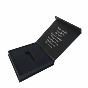 Strong quality usb pen drive gift box with cut out EVA/ foam insert