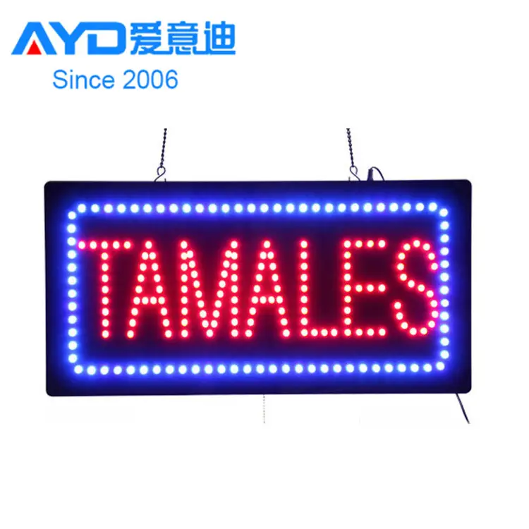 Akrilik FIasher reklam ışıklı kutular Tamales hareketli LED tabela fabrika tedarikçisi