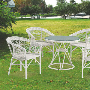 Hotsale <span class=keywords><strong>giardino</strong></span> esterno all'ingrosso PE Rattan tavoli <span class=keywords><strong>e</strong></span> <span class=keywords><strong>sedie</strong></span> utilizzati per il ristorante sintetico vimini - Product Image 3