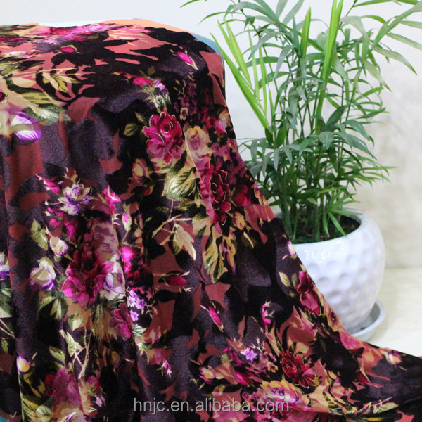 Китай, Лидер продаж, полиэфирная смешанная ткань с выгоревшим цветочным узором и спандексом для одежды