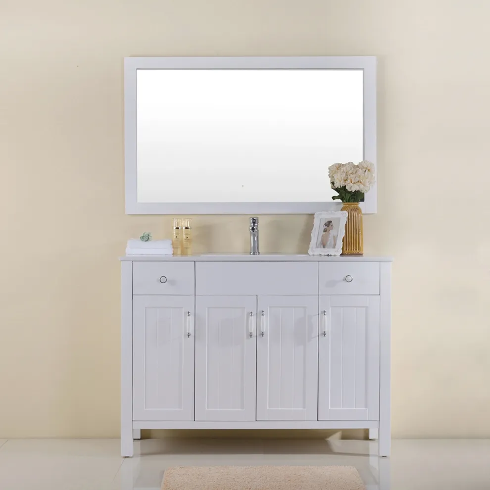 Wastafel kamar mandi kualitas tinggi furnitur wastafel kamar mandi desain kabinet kamar mandi dengan cermin
