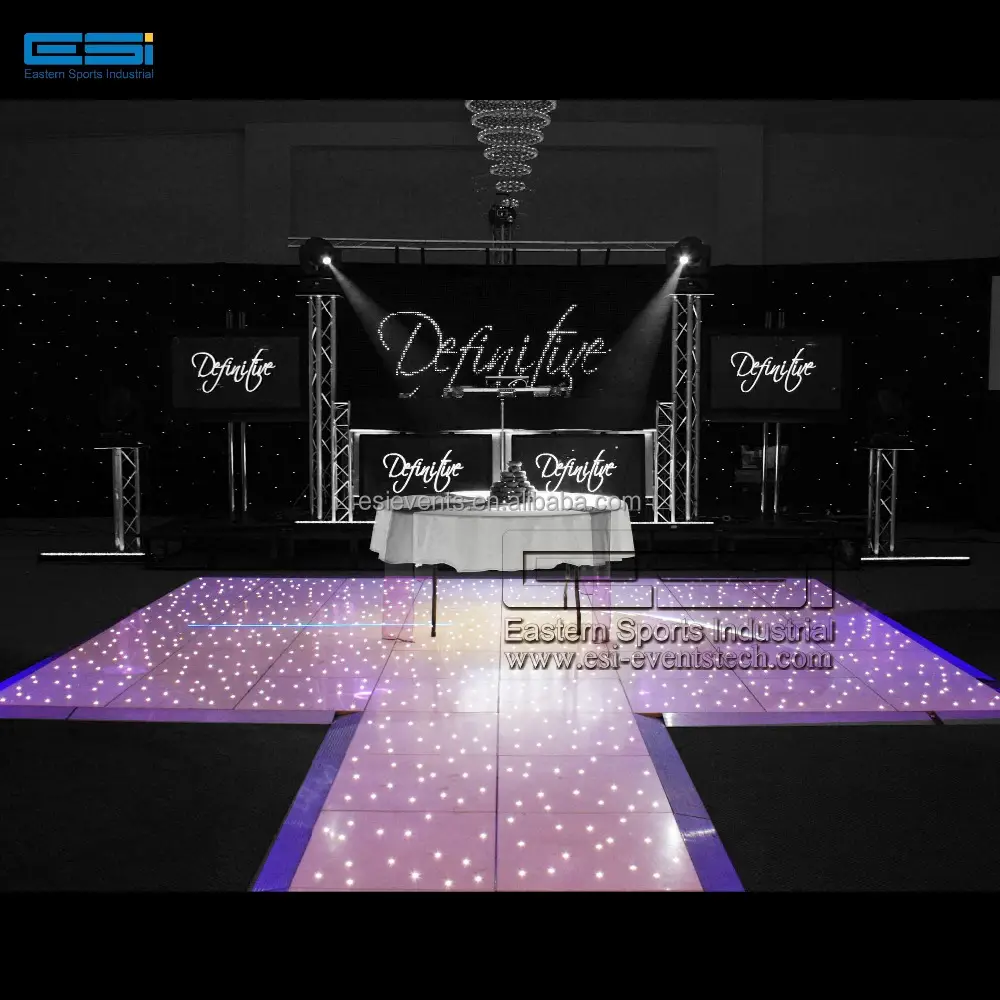 Pista de baile LED blanca, fábrica, estrellas, a la venta