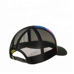 Sombrero de camionero con estampado de sublimación de malla de espuma de 5 paneles coloridos personalizados, tela de sarga con característica común, gorra personalizada - Product Image 6